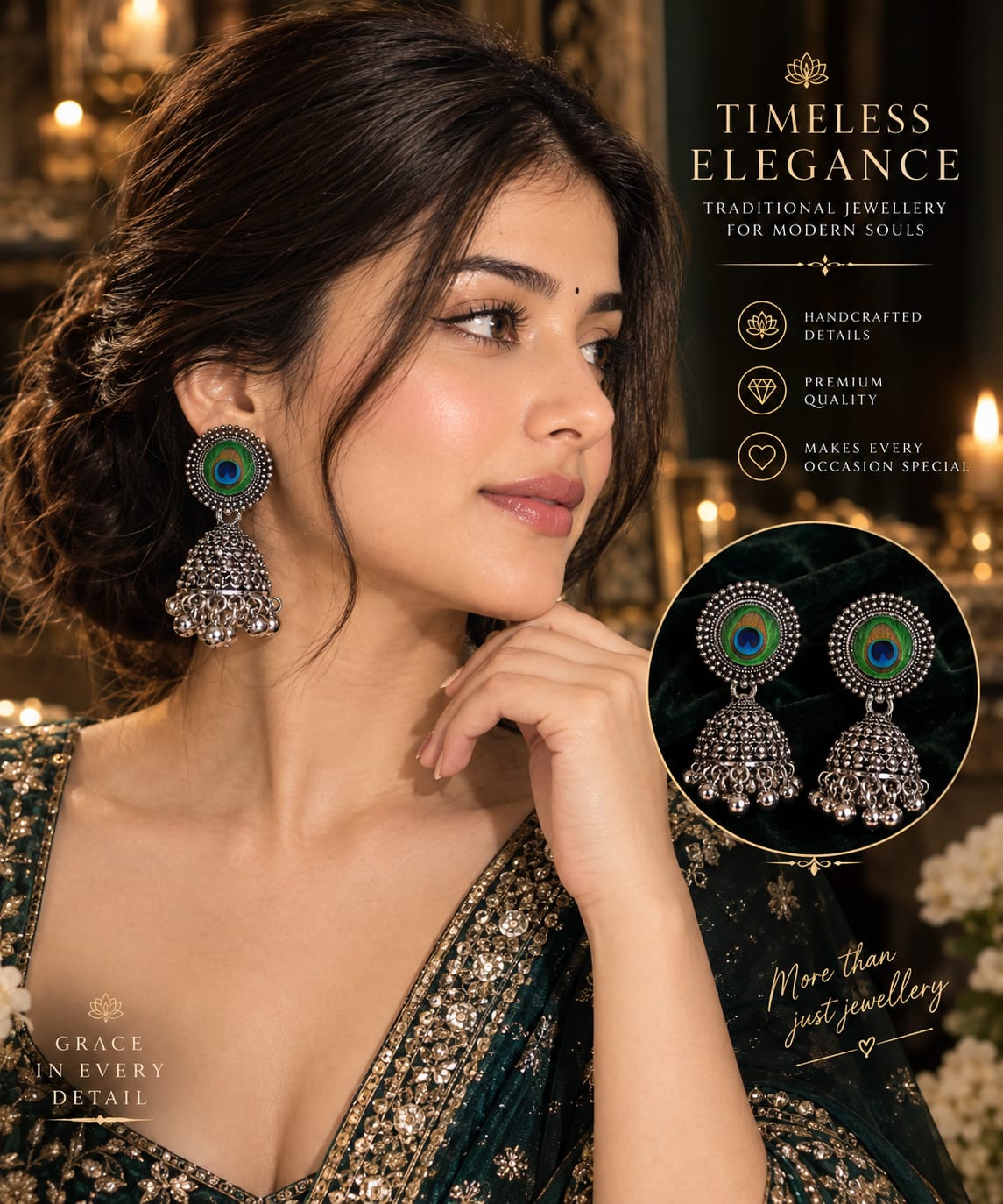 Noor Traditional Jhumka (12 Pair)